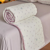 A-Class Double-Layer Soy Fiber Summer Quilt Air Conditioning Single Person Cool Thin Quilt Breathable for Student Home Textiles