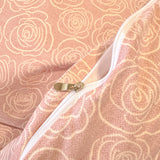 100% Cotton Bedding Set Brushed Flowers Rose Love Duvet Cover Lovely Dog Sheet Set Red Blue Sheet King Queen for Bedroom Decor