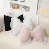 Simple Sofa Pillow Living Room Headboard Cushion Cute Bow Backrest Lace Edge Comfortable and Breathable Pillow Support Pillows