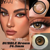 1 Pair Colored Contact Lenses Natural Brown 14.5mm Big Eyes Contacts Cosmetics Green Eye Color Lens Gray Lens Women Makeup