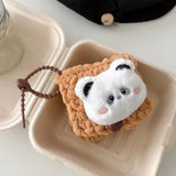 Korea Lovely Plush Panda Knitted Headphone Cases For Galaxy Buds 2 Cover For Galaxy Buds Live Shockproof Fundas Protective Shell
