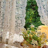 1Pair French Retro Cream Beige Flower Embroidery Sheer Curtain European Court Style Lace Voiles Curtain For Living Room Bedroom