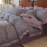Princess Double-Layer Yarn Pure Cotton Bedding Set Skin Friendly Duvet Cover Kit for All Seasons Home Dormitory Comforter Set
