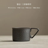 Vintage Japanese Cups Set Ceramic Coffee Cups Set Gold-plated Glazed Personal Cups Small Simple Water Cup Kitchen Supplies