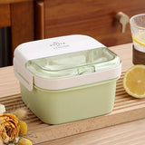 Bento Lunch Box,Portable Double Layer Salad Box,Lunch Box for Toddlers with Tableware,Microwavable Food Storage Container