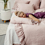 3PCS 100% Pure Linen Ruffle Duvet Cover Set Pillowcase And Duvet Cover Double Queen King Size Soft Bed Set Flax Bedding Kit