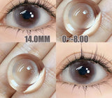 1Pair 0 to -8.00 Degree Colored Contact Lenses for Eyes with Diopters Grey Lenses Fashion Lens Soft Natural Beauty Pupil
