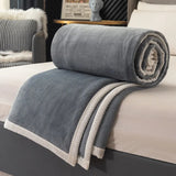 Double-sided Milk Velvet Warm Autumn Blanket for Bed Sofa Soft Warmth Single Double Blankets Comfortable Non-hair Shedding Quilt