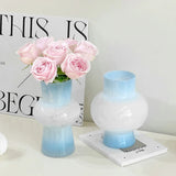 Nordic Glass Flower Bottle Ins Decorative Green Vases Hydroponic Pot Flowers Vase Desk Home Ornament