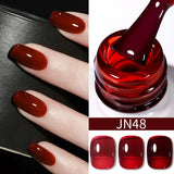 10ml Red Series Gel Nail Polish Winter Dark Red Glitter Nail Art Varnish Semi Permanent Soak Off UV LED Gel