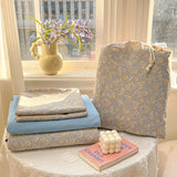 Korean Style Bedding Sets Soft Flat Sheet Duvet Cover Pillowcase Polyester Twin Queen Full Size Quilt Cover Set Sheet Set