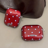 Polka Dot Protecitve Case For AirPods 4 Pro 2 Premium Sleeve Cover For AirPods 3 4th Generation Case with Heart Keychain Pendant