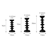 Black Geometric Solid Wood Candle Holder Tabletop Irregular Beech Decorative Ornaments Container