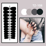 24pcs Simple French White Fake Nails Spicy Girl Polka Dot Design Long Almond False Nail Tips Wearable Head Round Press on Nails
