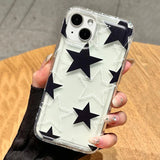 Colorful Star Clear Soft Phone Case For iPhone 14 13 11 12 15 16 Pro Max SE2 7 8 Plus XR X XS Max Anti-Fall Protection Cover