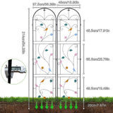 2 Packs Garden Trellis for Climbing Plants Flower Rustproof Metal Garden Flower Rose Trellis Landscaping Support Frame