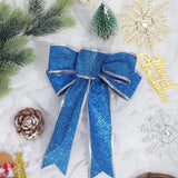 Blue Artificial Flowers Christmas Tree Decoration Glitter Star Light Berries Snowflakes Bow for Home Decor New Year Ornaments