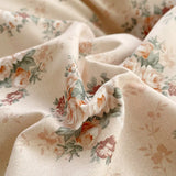100% Brushed Cotton Bedding Set French Vintage Floral Duvet Cover Black Lace Trim Soft Pure Cotton Bed Sheet Pillowcases 4Pcs