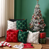 Christmas Tree Cushion Cover Embroidered Pentagram Sofa Cushion Home Car Office Nap Pillowcase Christmas Decoration Cushions