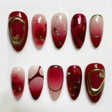24Pcs Pink Almond False Nails Sweet Summer Fake Nail Cute Flowers Pearl Nails Press Ons Colorful Monet Press on Nails for Girls