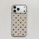 For iPhone 17ProMax Fashion Coloful Circular Dots Laser Glitter Case for iPhone 13 14 16 15 Pro Max Shockproof Protective Cover