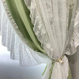 Double French Rococo Ins Style Curtains for Living Room Bedroom Girls Models Blackout Light Luxury Cream Lace Milk Tea Colour