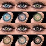 2Pcs Natural Colored Contact Lenses Soft Comfortable Eye Enlarging Lens For Daily Beauty Makeup Office Work Party Travel Dating