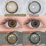 14.5mm Contact Lenses With Diopters Makeup Brown/Gray/Black Colored Eye Contacts 6 Months