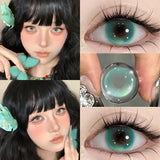 New 1pair Cosplay Colored Contact Lenses 2Pcs Halloween Anime Cyber Pink Color Contacts with Power 6-12 Months