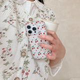 INS Korea Cherry Fruit Phone Case For Iphone 15ProMax 16Pro 13 14 15 16 Pro Max Pendant Bracelet Fundas Cover