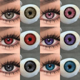 2Pcs Cosplay Contact Lenses Blue Anime Eye Lenses Halloween Red Makeup Beauty Pupils Purple Colored Eye Contacts Yearly