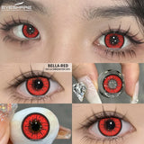 1Pair Cosplay White Color Contact Lenses Halloween Scary Contact Lenses Crazy Red Eye Makeup Lenses Black Beauty Pupils