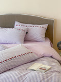 Cute Embroidered Waed Cotton Bedding Set Tee Four Pieces Color Woven Pure Cotton Bed eet Quilt Cover Bed Canopy