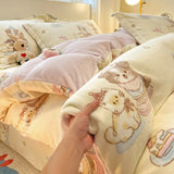 New High-weight Milk Fleece Thickened Single Quilt Cover  Winter Warm Cartoon Duvet Cover Skin-friendly Bedding