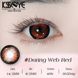 2PCS Red Colored Contact Lenses  Halloween Contact Lenses Role playing Beauty Makeup Products Enlarge Eyes Fast