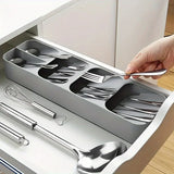 Multifunctional Knife Fork Compartment Storage Box Cutlery Spoon Box Fork Divider Organizer Kitchen Drawer Storage Box Tray