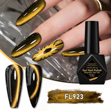 10ml Golden Gems Cat Magnetic Gel Nail Polish Gold Light Magnetic Semi Permanent Soak Off UV LED Gel Varnish Nail Supplies DIY