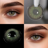 Color Contact Lenses Prescription Wildcat Blue Lens 2Pcs Beauty Green Pupils Natural Colored Lenses with Power Yearly