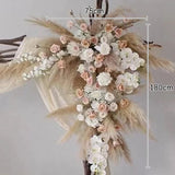 Pampas Grass Rose Table Centerpiece Ball,  Wedding Floral Arrangement，Road Lead, Event Stage, Floor Flower Ball, Window Display