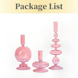 Modern Bubble Shaped Glass Candlestick Holder Set Taper Candle Stand Elegant Desktop Decoration for Party Living Room Banquet