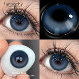 1 Pair New Myopia Blue Contacts Lenses With Diopters Prescription Fashion Colored Contact Lens for Eyes 0~-8.00 Degree
