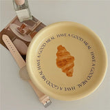 Korean Style Household Ceramic Tableware Set Creative Bread and Toast Printed Noodle Bowls Meal Plate Home Porcelain Dinnerware