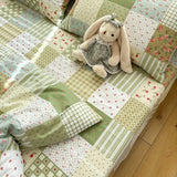Thiened Pure Cotton Blue Wind Bell Bedding Set Ins Small Flower Tee Piece Bedding Set Quilt Cover Single Bedding Set