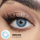 2Pcs Kroean New Colored Contact Lenses Natural Blue Makeup Cosmetic Pupils Soft Lens Eye Beautiful Color Lens Yearly