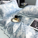 Luxury Home Textile Bedding Set 100% Tencel Quilt Cover Duvet Cover Flat Bed Sheet Pillowcases Comforter Bed Linens Queen King