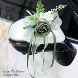 Multi-purpose Rustic Wedding Car Door Handle Decoration Just Flowers Married Car Mirror Rearview Flower Decor Accessories