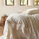 4/6Pcs Bedding Set Vintage French Flower Lace Edge Cotton and Linen Duvet Cover Flat/Fitted Bed Sheet Pillowcases Home Textiles