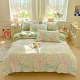 Ikeehome  new cotton printing four-piece quilt cover student dormitory single bed sheet bedding three-piece set