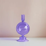 Lilac Glass Candlesticks Candle Holders Wedding Table Centerpieces Nordic Home Decoration Christmas Gift Glass Candle Holder