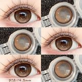 2PCS Half Yearly Premium Quality Contact Lenses Doggy Eyes Color Contacts Natural Brown 14.5mm Sandwich Technology